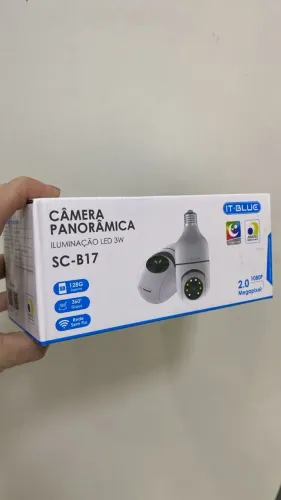 Câmera Lâmpada Giratória 360 Wifi Visão Noturna 1080p Sc-b17 - Loja Coimbra Entregamos