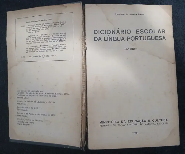 2 Dicionários Antigos Escolar da Língua Portuguesa - 10ª Edição