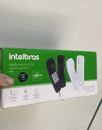Telefone com Fio tc 20 Preto Intelbras - Interfone -Aparelho Gondola -Loja Coimbra Entrega
