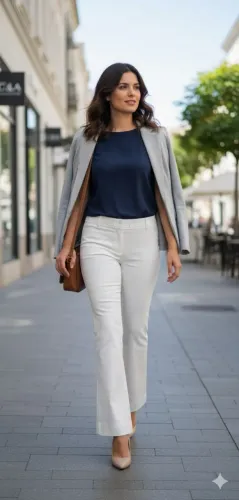 Calça feminina tam 40 na cor creme marca C&A com cristais Svarowski na cintura novíssima