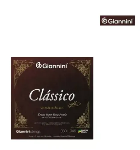 Encordoamento Violão Giannini Nylon Bronze Genwxpa