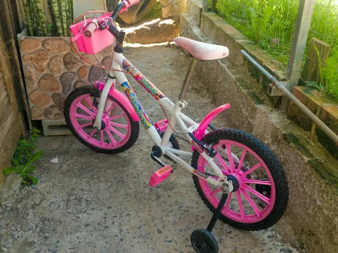 Bike da Fada Sandy, aro 20, Rosa, Bicicleta infantil, banco emborrachado macio