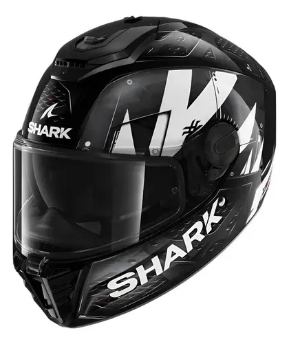 Capacete Shark Spartan Rs Stingrey Kwa Preto Branco Brilho