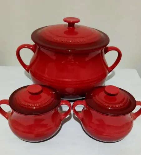 Set Sopeira Grande e Sopeiras Pequenas Vermelho Cereja