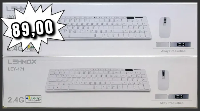 Kit Teclado e Mouse Sem Fio Lehmox LEY-171