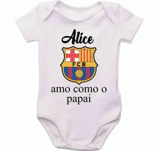 Body baby personalizado com tema de times futebol roupinha para bebê