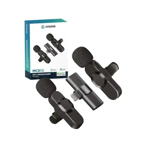Microfone de Lapela Sem Fio para iPhone Duplo MC812 ONISTEK