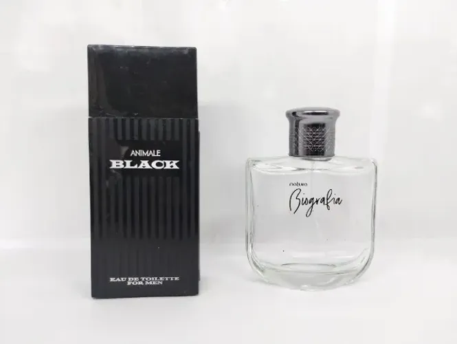 Kit 2 vidros vazio de perfumes: Animale e Biografia