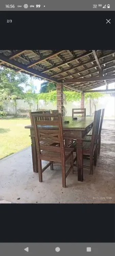 MESA DE MADEIRA DE DEMOLIÇÃO 8 LUGARES. RUATICA