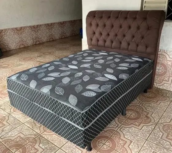 CAMA BOX DE CASAL COM CABECEIRA
