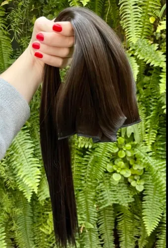 Mega Hair Castanho Liso - Cabelo Brasileiro
