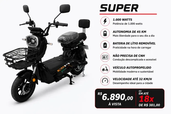 Scooter elétrica super 1000w