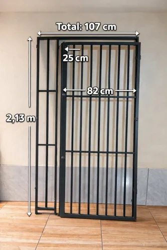 Porta de ferro com grade reforçada - ótima qualidade