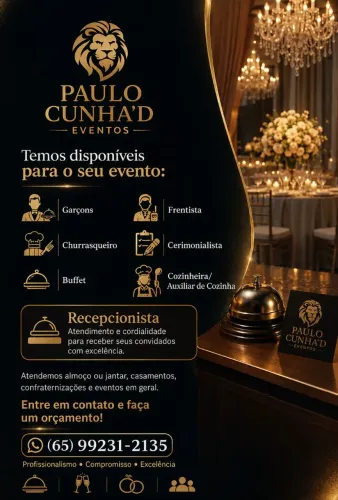 Equipe Completa para Eventos | Garçons, Buffet, Churrasqueiro 