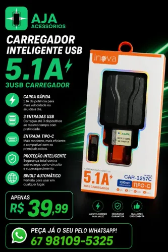 Carregador Inova Tipo C