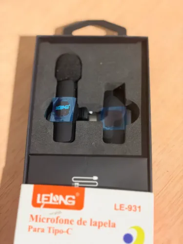 Microfone Lapela Sem Fio Lelong Le-931 Preto Tipo C