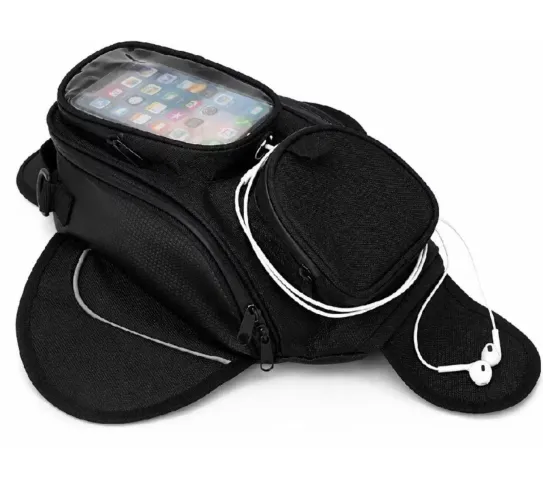 Bolsa De Tanque Para moto Com Íma Universal Viagem preta
