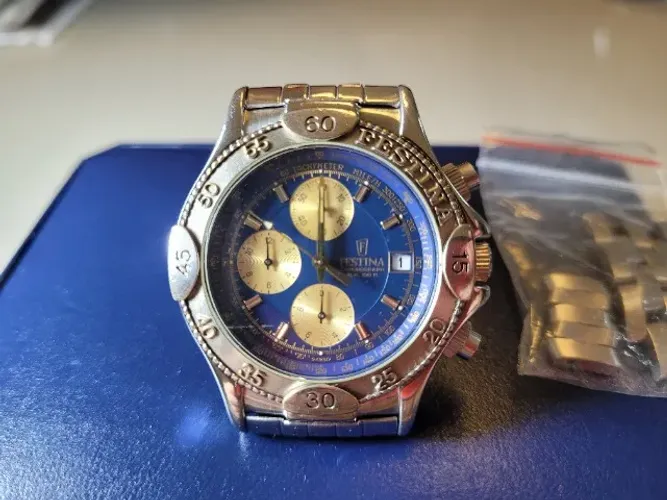 RELÓGIO FESTINA SPORT 9498 AZUL/DOURADO