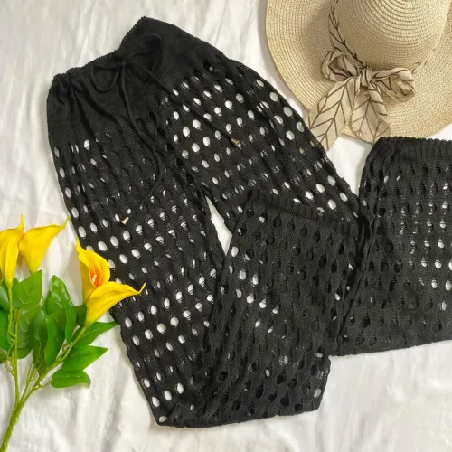 Saída de praia | calça tricô