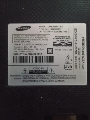 TV Samsung 40 polegadas retirada de pecas