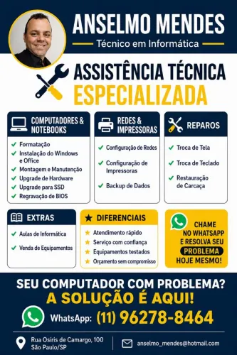 Assistência técnica de notebook e computador SP