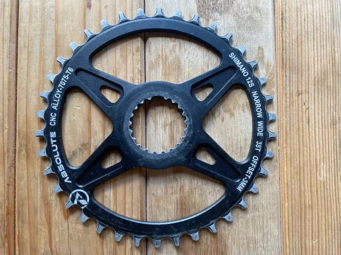 Coroa 38T Narrow Wide 12v Offset 3mm Direct Mount Absolute compatível Shimano