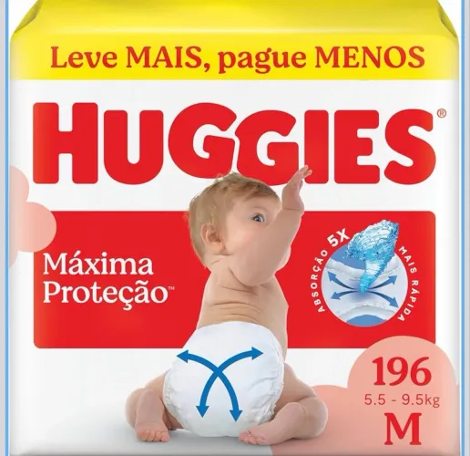 FRALDAS HUGGIES 196 UN M