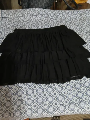 saia preta em camadas tamanho P 