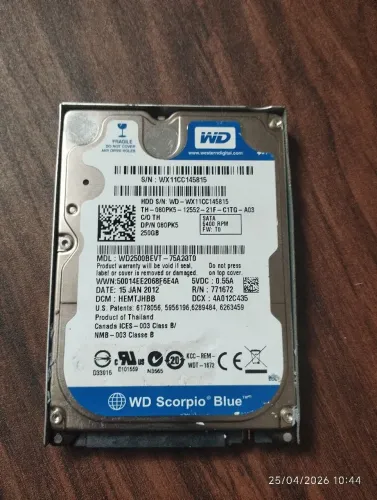 HD interno para notebook 250gb USADO FUNCIONANDO 