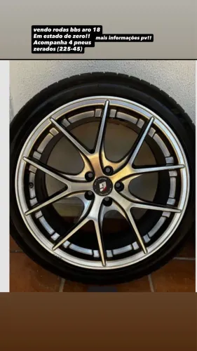 Rodas bbs aro 18 com 4 pneus novos 225-45