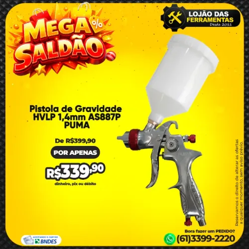 Pistola de Gravidade HVLP 1,4mm AS887P PUMA
