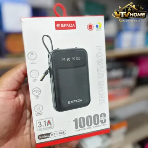Carregador Portátil E´SPADA 10.000 Mah + Entrega Grátis