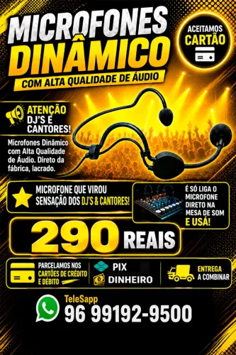 Microfones Dinamico Com Alta Qualidade De Audio, Aceitamos Cartão