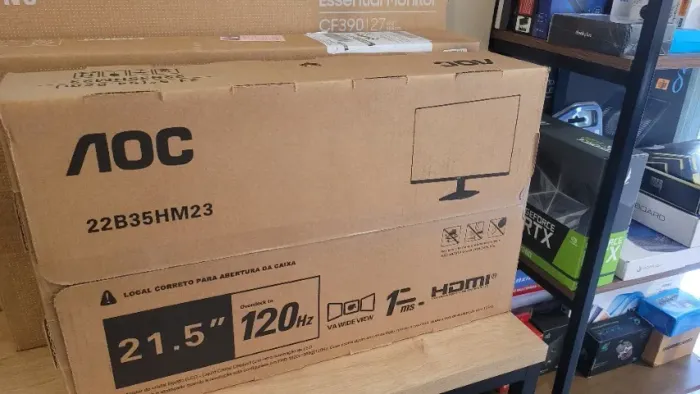 Monitor gamer 21,5 AOC, Full HD, 120hz, 1ms, novo, lacrado, com garantia!