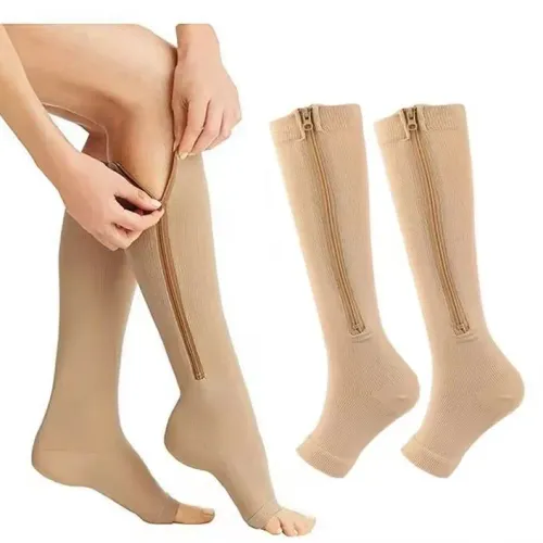 Meia de compressão c Ziper  Nova