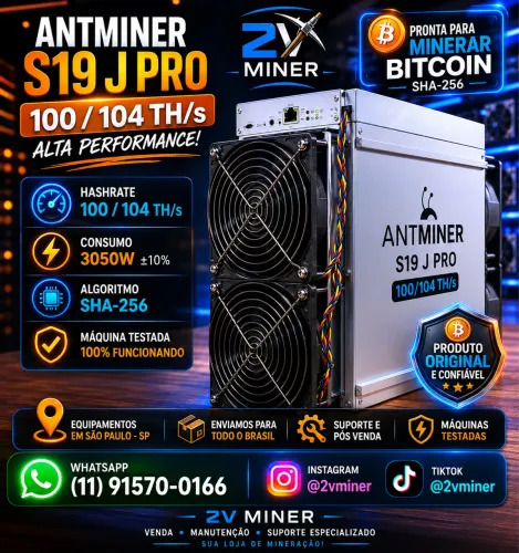 ? ANTMINER S19 J PRO 100/104TH - PROMOÇÃO ?