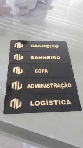 Placas de identificação de salas
