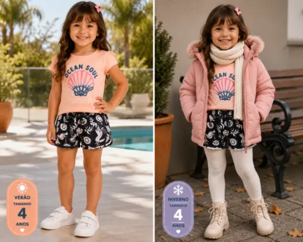 Conjunto Infantil Menina, MALWEE KIDS - Tamanho 4