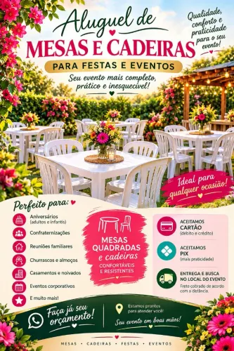 MESAS E CADEIRAS