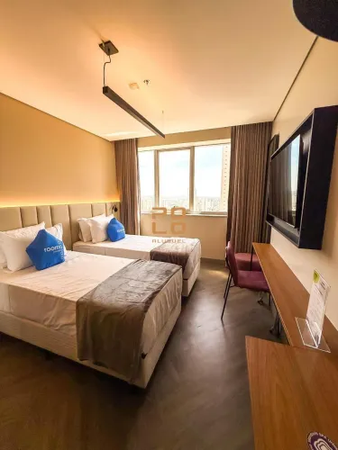 Studio Twin para locação no Roomo Transamerica Goiânia Orion - disponível para curta ou lo