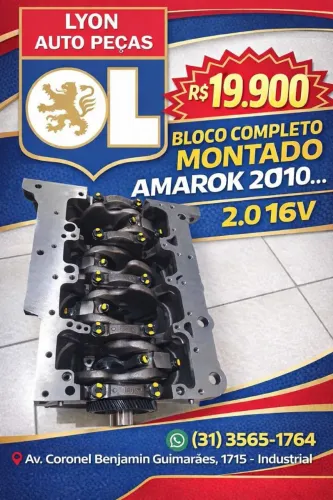 Bloco motor completo montado Amarok 2010....