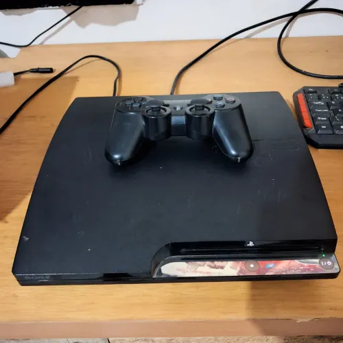 Ps3 desbloqueado + 1 controle e cabos hd 120gb com jogos