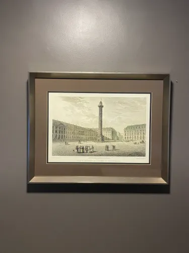 Quadro Clássico Paris - Gravura Coluna de Austerlitz