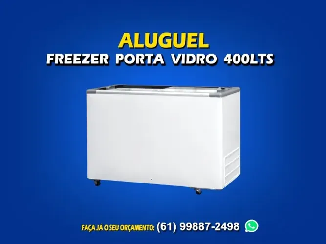 Aluguel freezer porta de vidro 400lts