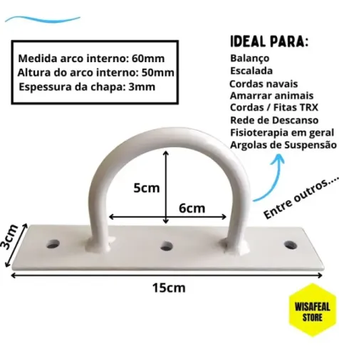 Suporte Teto Trx Branco Saco Boxe Columpio Balanço Criança
