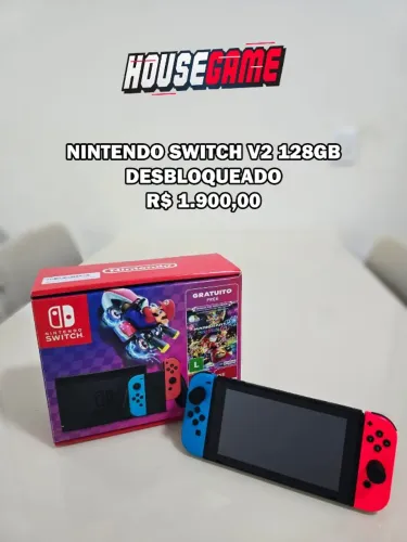 NINTENDO SWITCH V2 128GB - DESBLOQUEADO