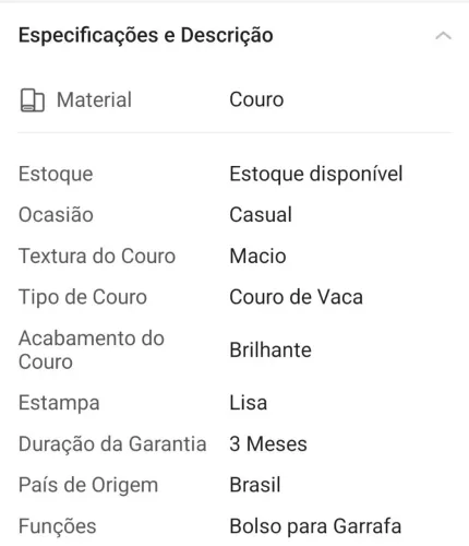 COURO LEGITIMO.NOVAS EMBALADAS