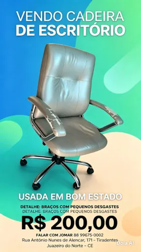 Cadeira de Presidente usada bem conservada detalhes