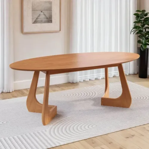 Mesa Oval de Madeira