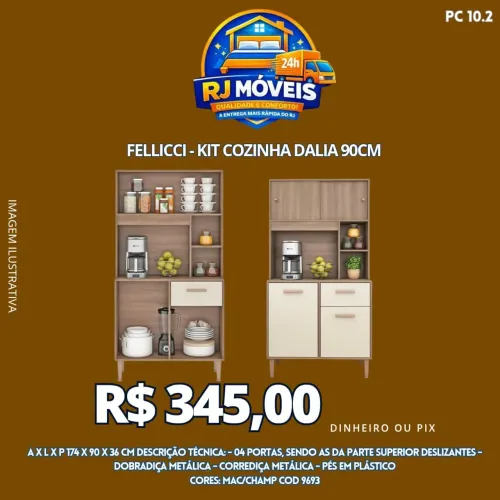 KIT COZINHA DÁLIA 90 CM